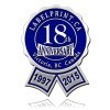 Anniversary seal style 5 - Silver foil and blue ink