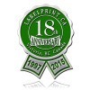 Anniversary seal style 5 - Silver foil and green ink