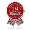 Anniversary seal style 5 - Silver foil and red in