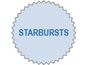 Starburst Sizes : Custom Embossed Foil Seals
